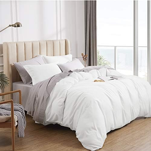 Bedsure White Duvet Covers Queen Size - Soft Brushed Microfiber 3 Pieces with Zipper Closure, 1 D... | Amazon (US)