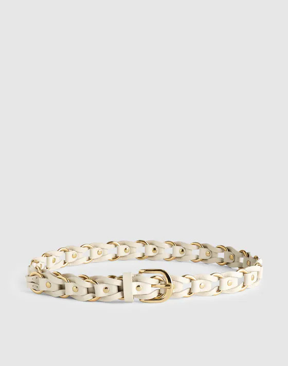 Metal Ring Woven Belt in Leather | Madewell
