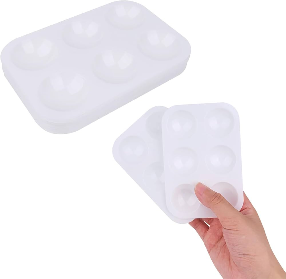 8 Pack Plastic Paint Tray Palettes, 6 Well Rectangular Palette, Watercolor or DIY Craft Paint Sup... | Amazon (US)