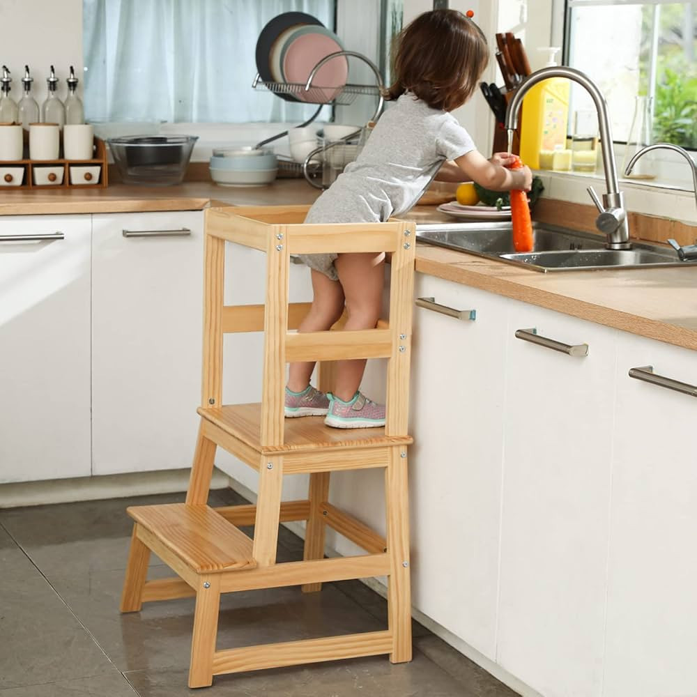 Kitchen Step Stool for Toddlers, Montessori Kids Learning Stool,Baby Standing Tower for Counter,C... | Amazon (US)