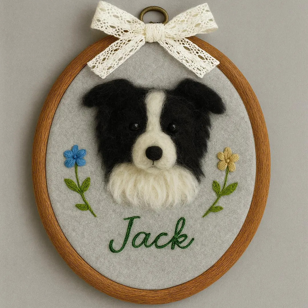 Custom Needle Felted Dog Portrait Embroidery Hoop: Personalized Pet Memorial  Gift,Handmade Wall ... | Etsy (US)