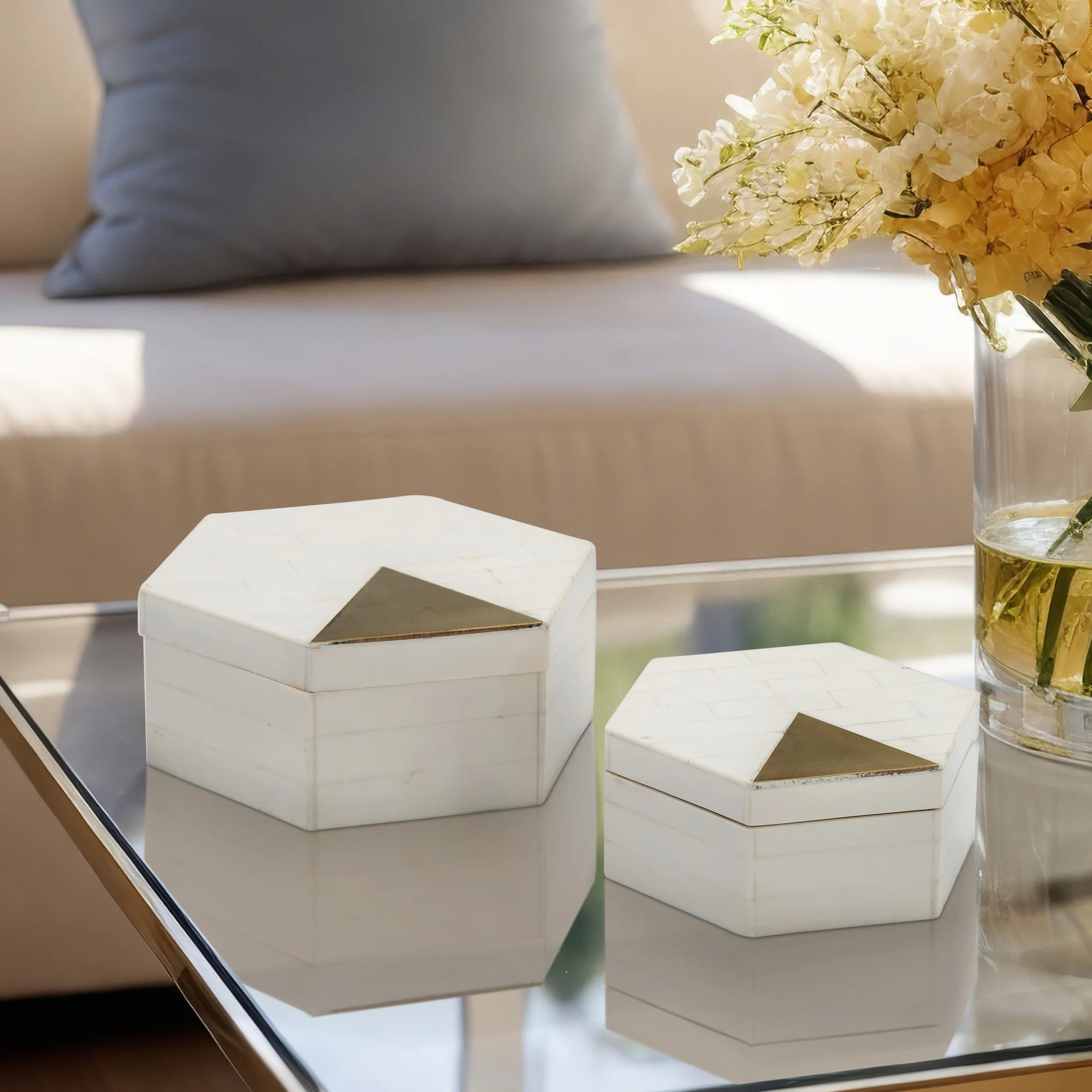 Sagebrook Home Neutral Glam Decorative Box Set of 2 | Walmart (US)