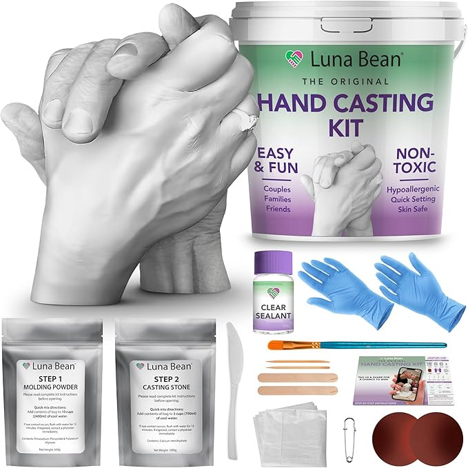 Luna Bean Hand Casting Kit – The Original Hand Mold Kit for Couples – Birthday Gifts, Bridal ... | Amazon (US)