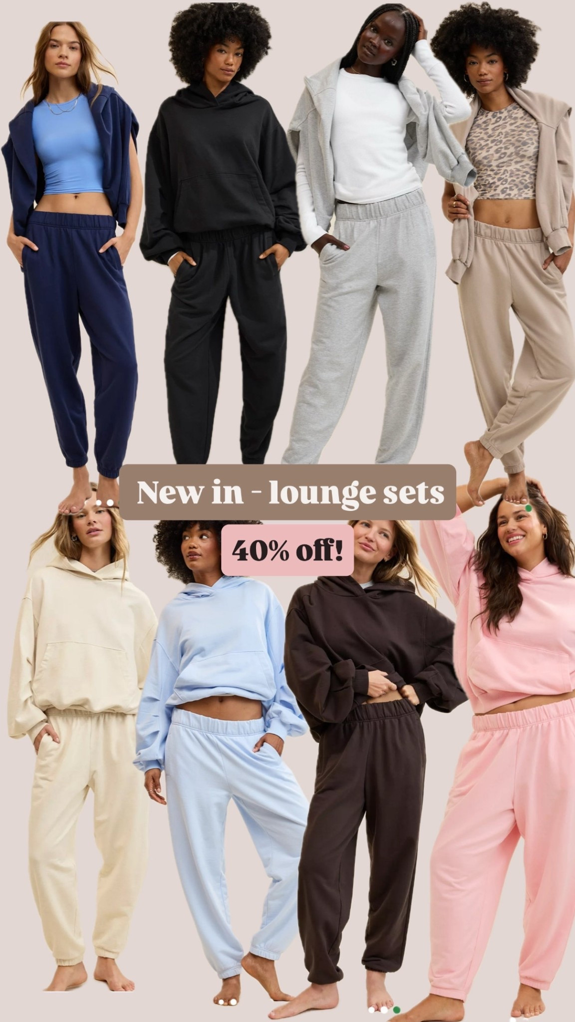 Lounge sets
Trending
40% off 
Athleisure 

#LTKSaleAlert #LTKootd #LTKValentine