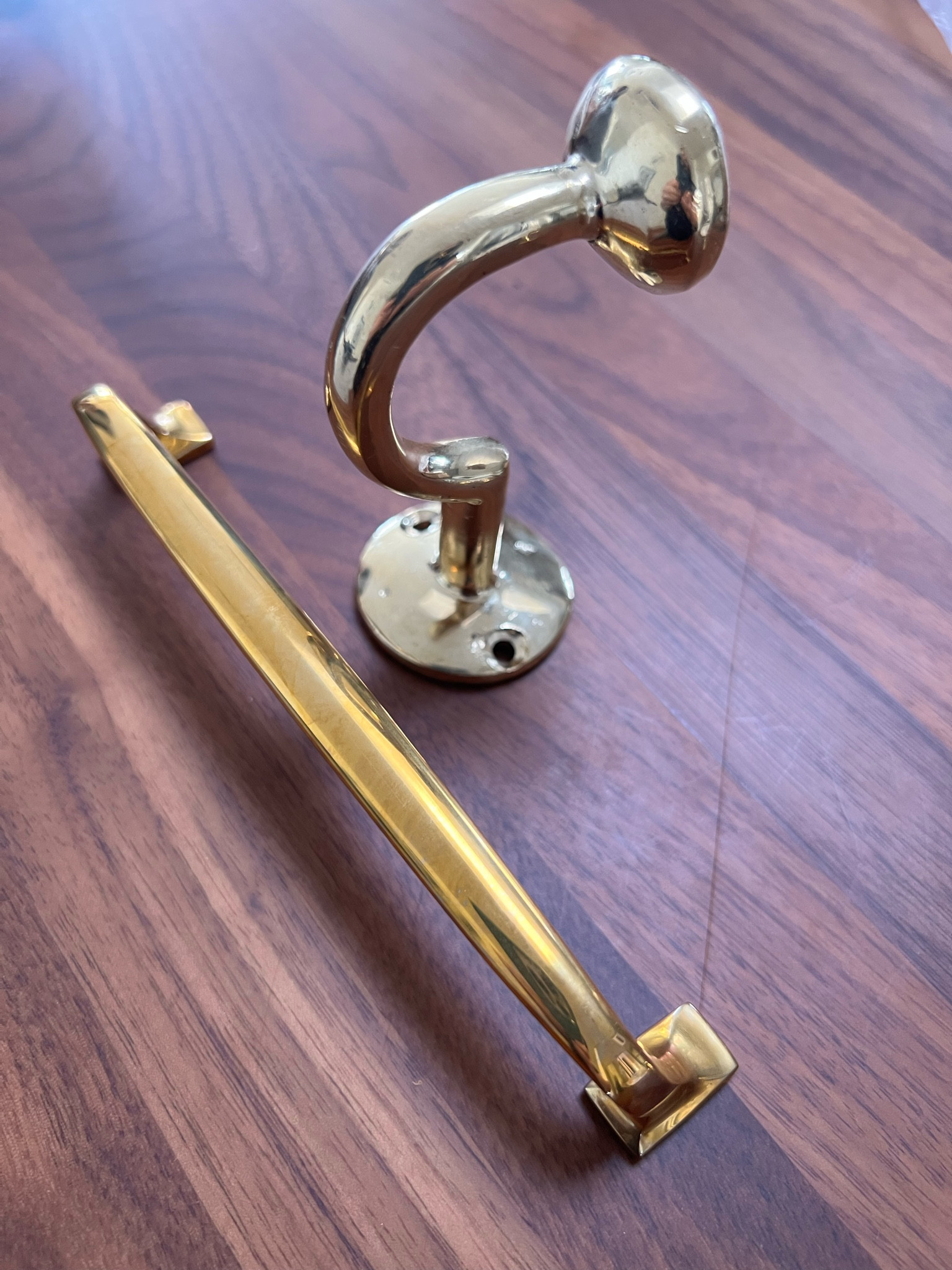 The most gorgeous brass hooks and pulls for the mudroom, unlacquered brass, the handle has already started to patina 

Mudroom, hardware, hooks, pulls, handles 

#LTKhome