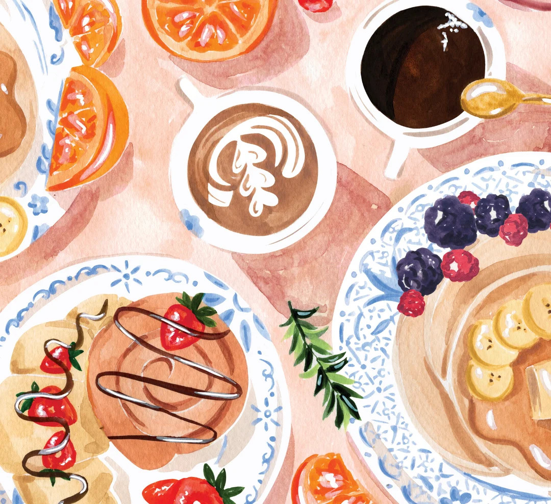 Instant Download Print Brunch Art Print Pancakes Pastries - Etsy | Etsy (US)
