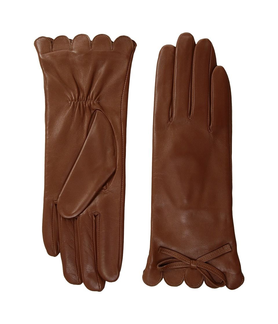 Kate Spade New York - Scallop Leather Gloves (Tan) Dress Gloves | Zappos
