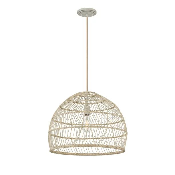 Trade Winds Lighting 1 Light Pendant Light In Natural Rattan With A Matching Socket - TW90111-NR ... | Walmart (US)