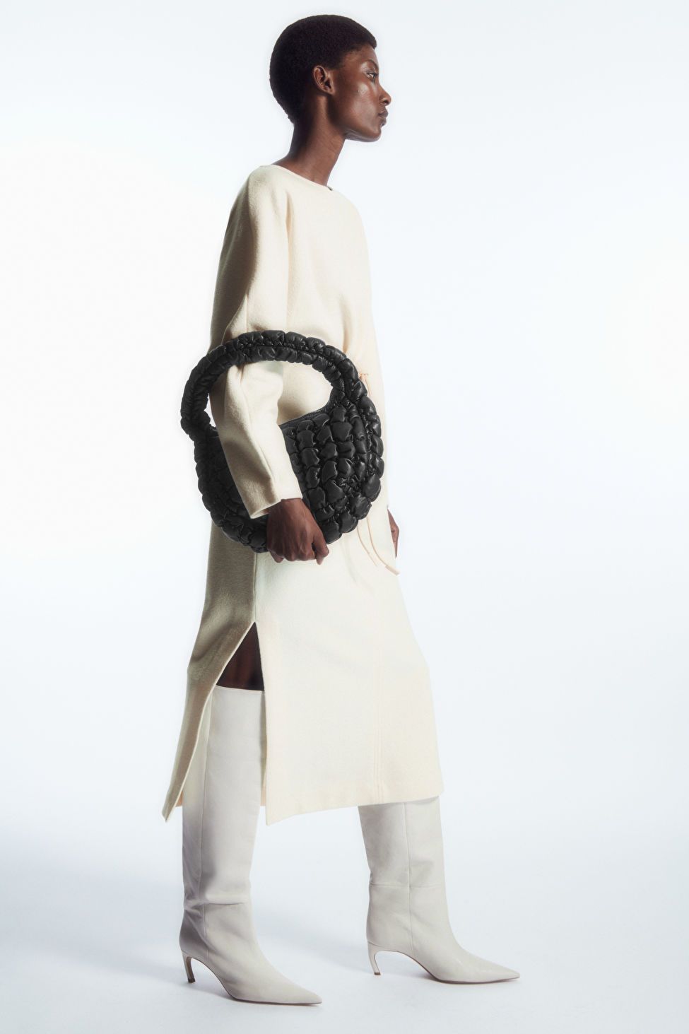 BOILED-WOOL LONG-SLEEVED MAXI DRESS - WHITE - Dresses - COS | COS (US)
