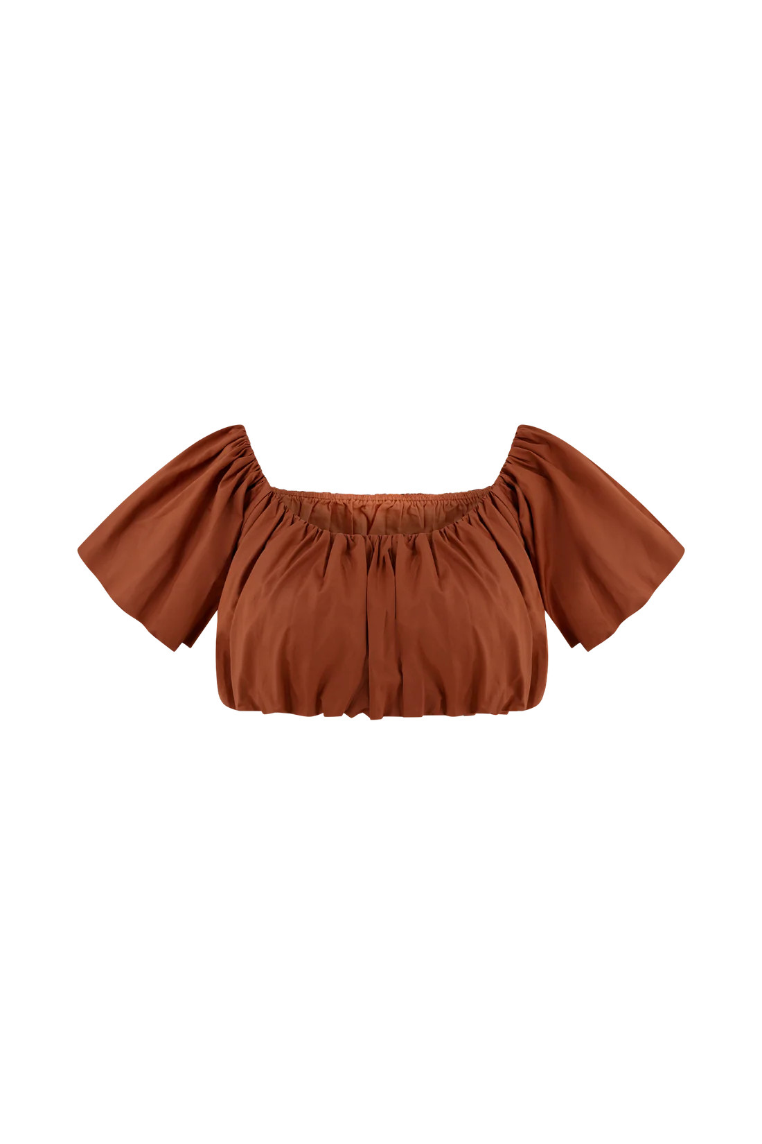 Autumn Off Shoulder Bubble Top - Burnt Orange | MESHKI US