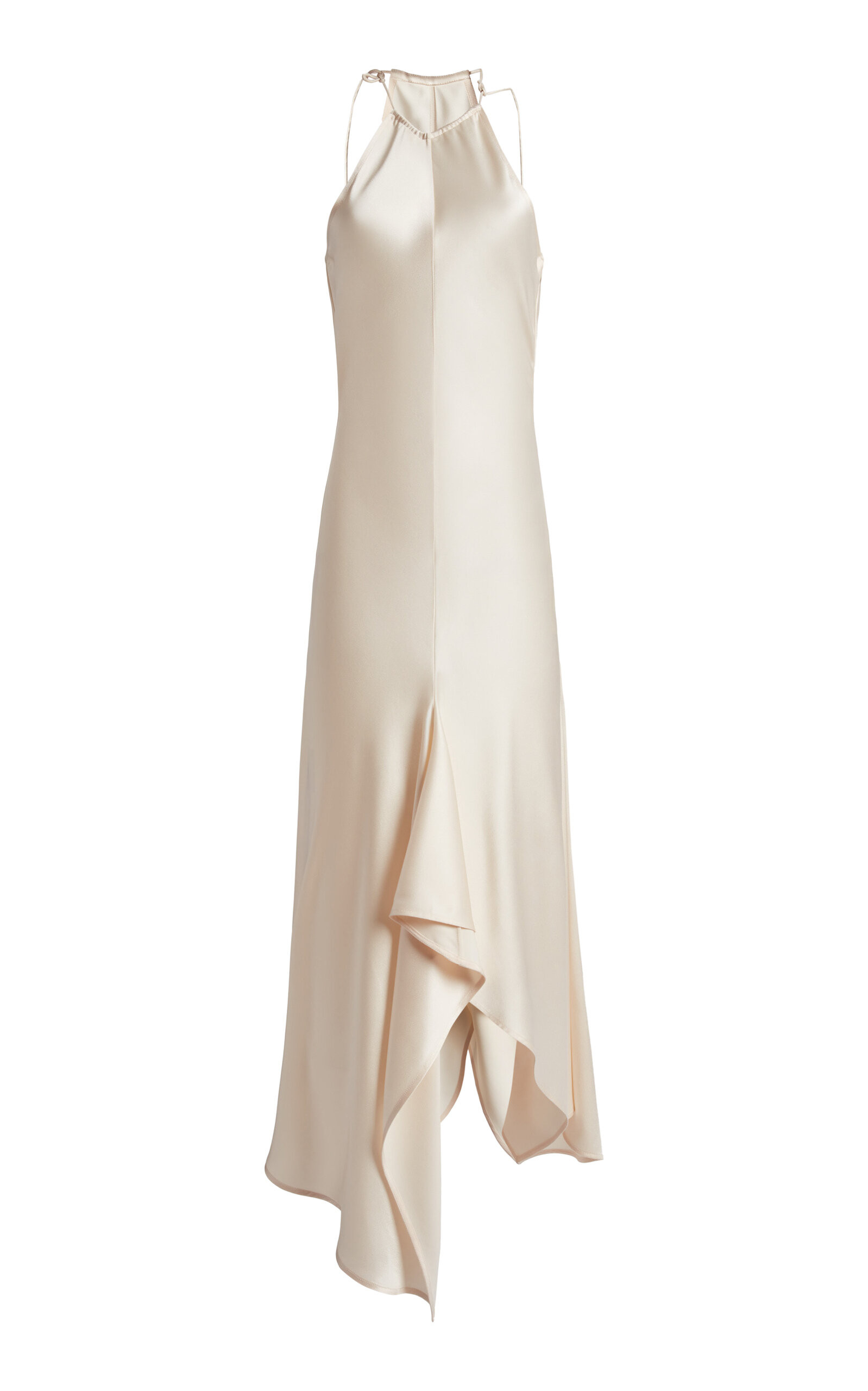 Draped Satin Halter Midi Dress | Moda Operandi (Global)