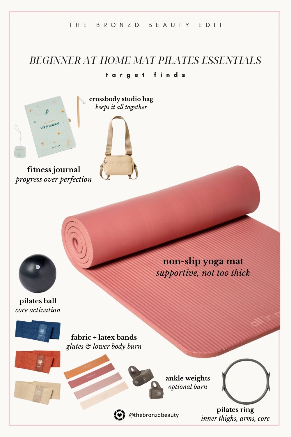 Beginner mat pilates, at home workout essentials, Target pilates finds, pilates starter kit, soft life fitness, low impact workouts, yoga, fitness goals

#LTKselfcare #LTKActive #LTKfitnessgoals