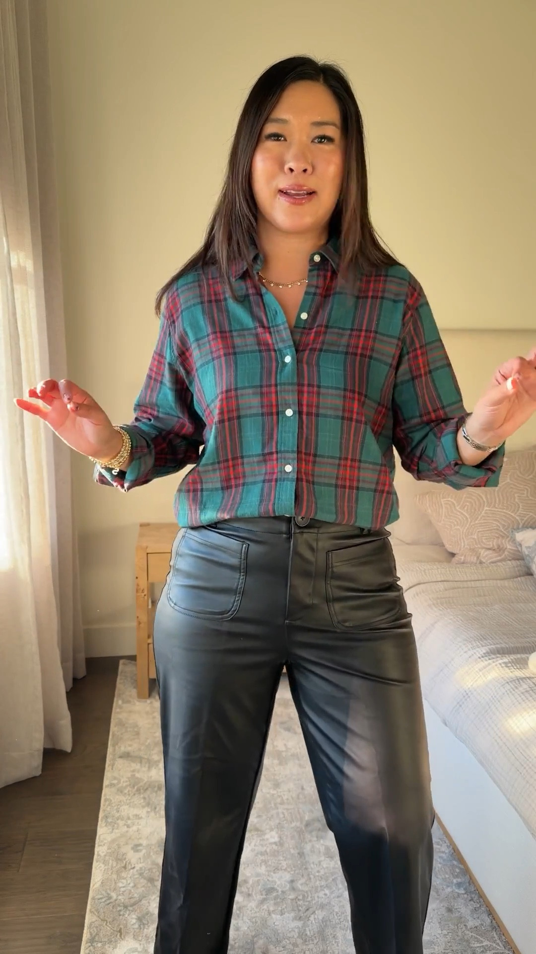 Christmas Holiday Outfit Idea
Plaid Top: Medium
Faux Leather Crop Pants: 8 

christmas holiday outfit, holiday ootd, christmas outfit, trendy outfit, mom style, plaid top, leather pantss

#LTKSeasonal #LTKootd #LTKHoliday