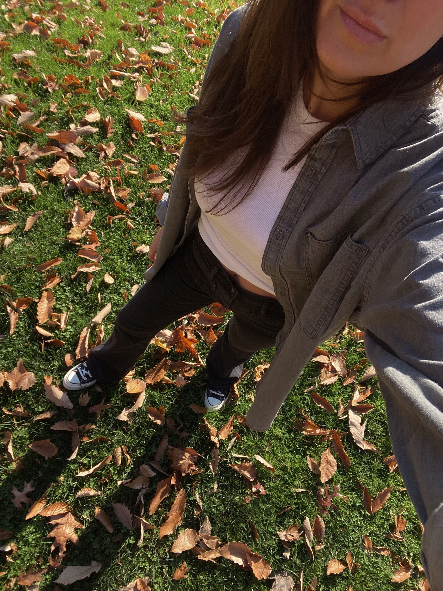 Black on black! 
Black denim button up runs large. Wearing a size small and it’s still oversized. 

#LTKsalealert #LTKstyletip #LTKshoecrush