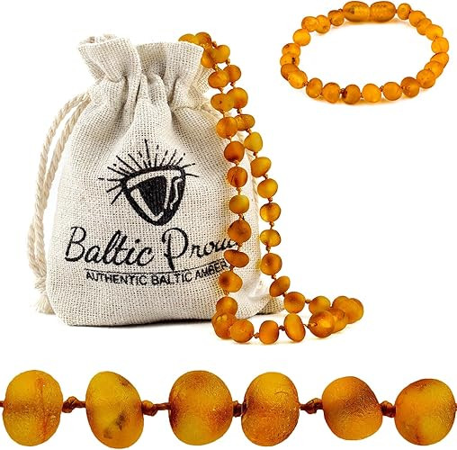 Baltic Proud Raw Amber Necklace and Bracelet Gift Set (Unisex Honey Raw 12.5 Inches/5.5 Inches) -... | Amazon (US)