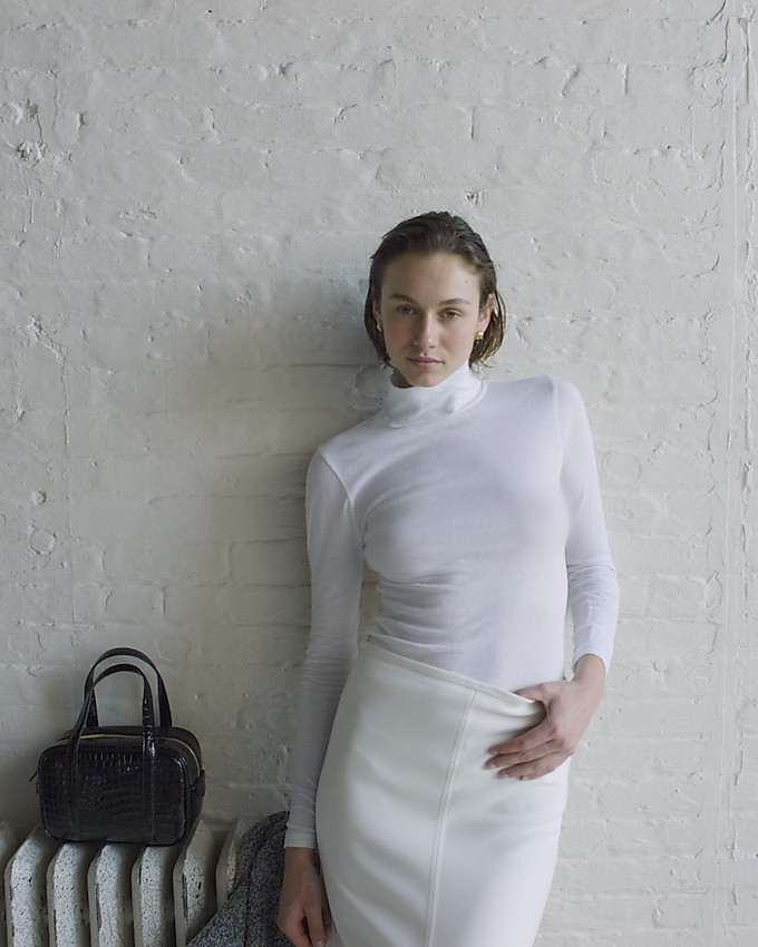 Tissue crepe turtleneck | J. Crew US