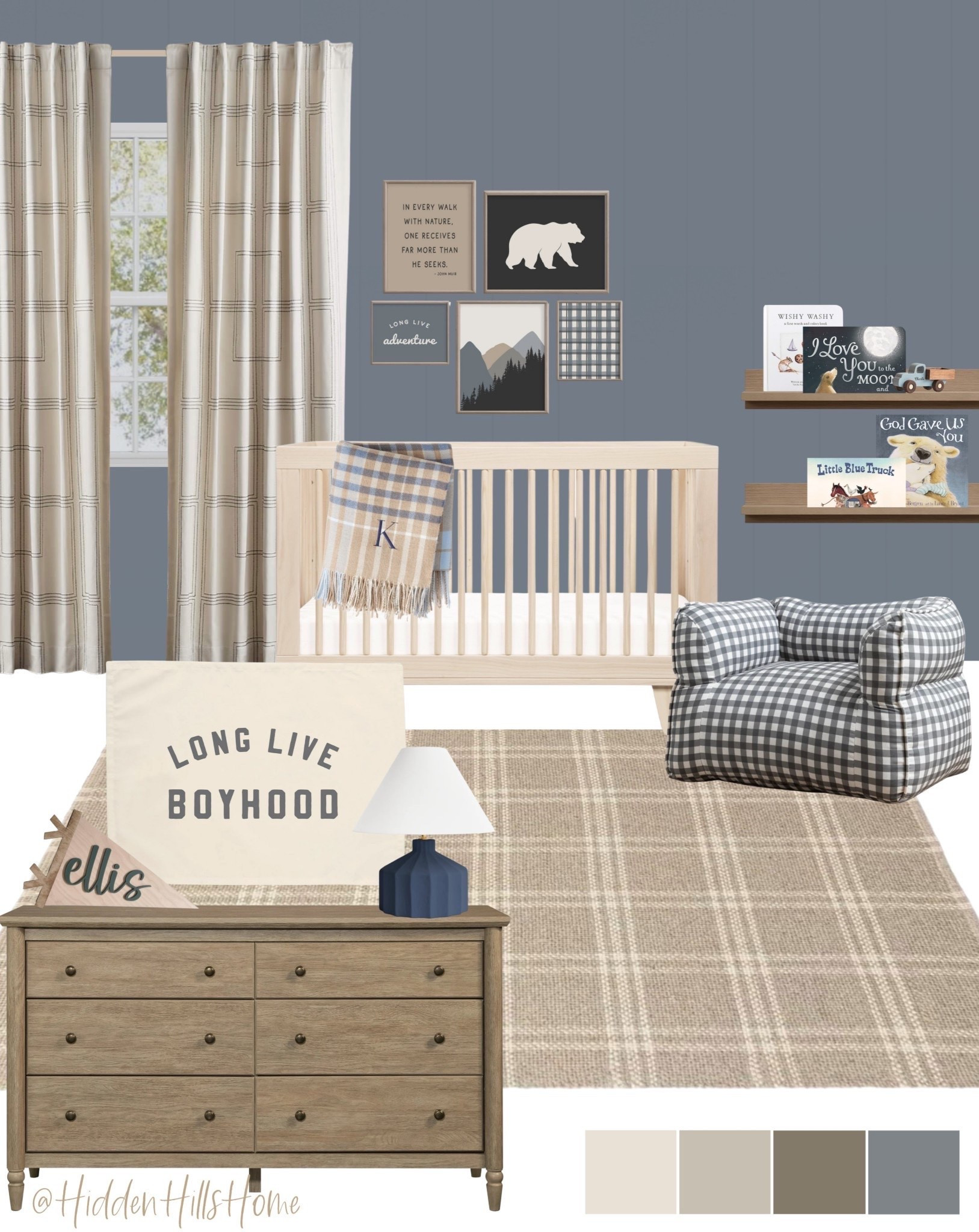 Nursery decor, toddler boys room decor ideas, home decor inspiration, boys room mood board, crib, baby’s room #boysroom

Wall color so Sw Storm Cloud

#LTKHome #LTKSaleAlert #LTKBaby