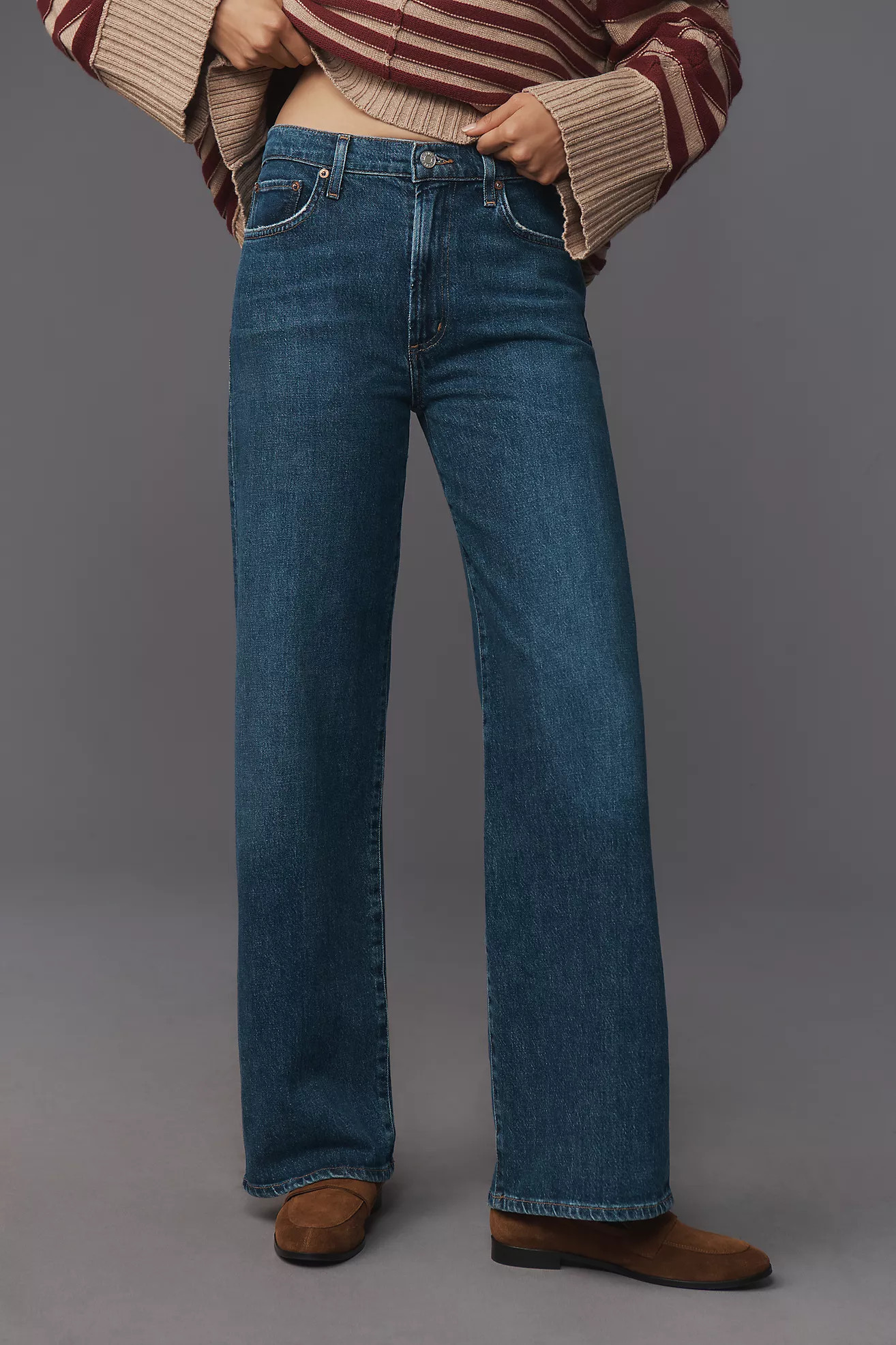 AGOLDE Harper Mid-Rise Straight-Leg Jeans | Anthropologie (US)