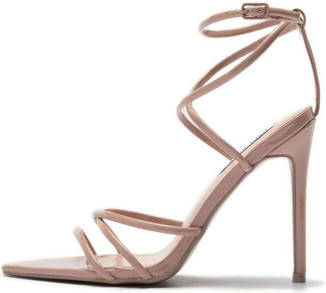 Cape Robbin Women's Strappy Pointy Open Toe Ankle Strap Stiletto Sandal-Ada | Amazon (US)