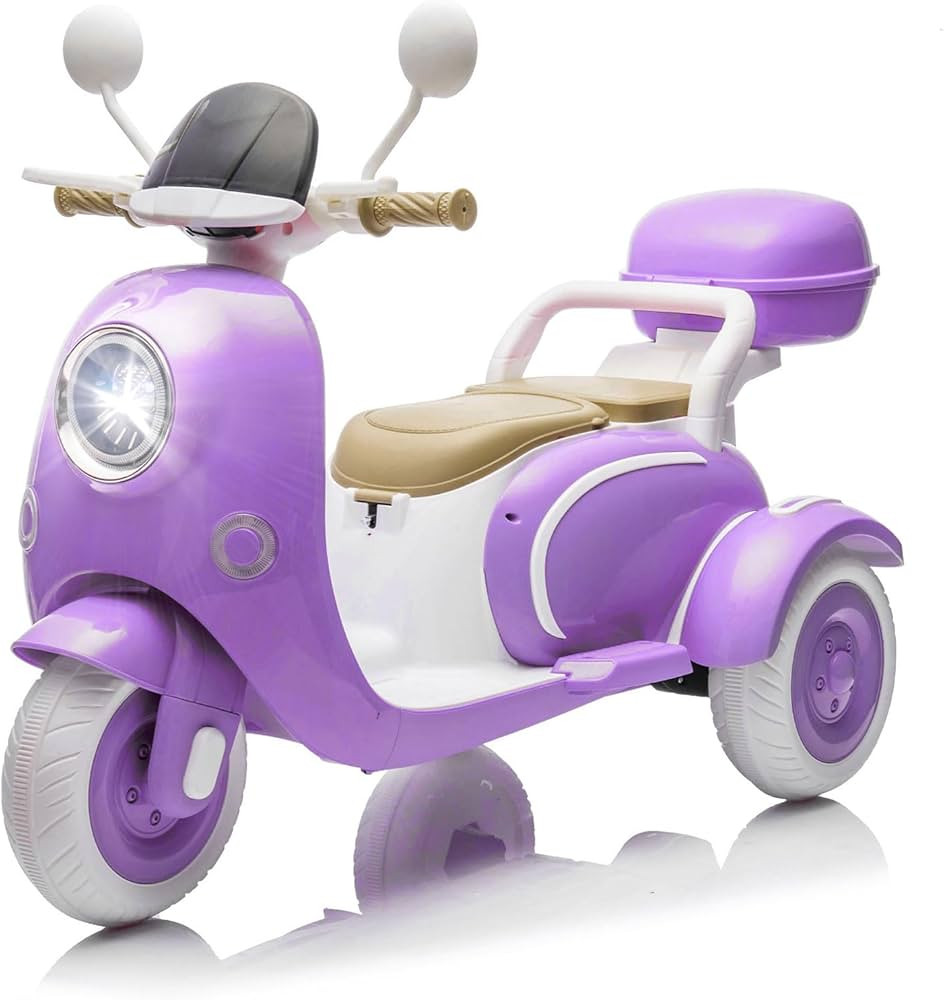 Dual Motor 12V Kids Motorcycle, Twin Engine Ride On Car, 3 Wheels Electric Motorbike with USB,Blu... | Amazon (US)