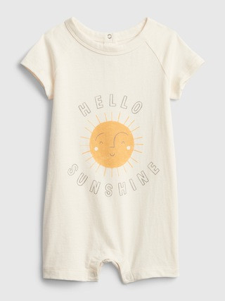 Baby 100% Organic Cotton Sunshine Graphic Shorty One-Piece | Gap (US)