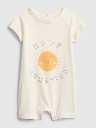 Baby 100% Organic Cotton Sunshine Graphic Shorty One-Piece | Gap (US)