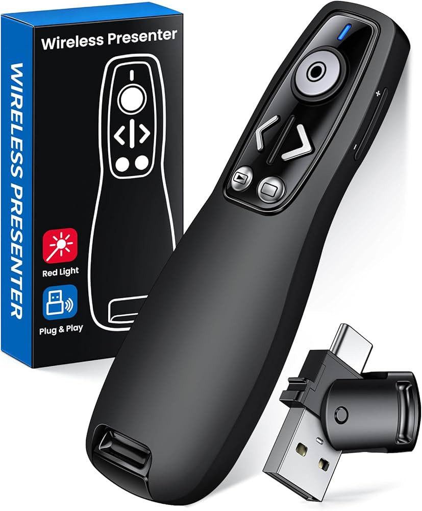 Presentation Clicker Wireless Presenter Remote for PowerPoint, Powerpoint Clicker with Volume Con... | Amazon (US)