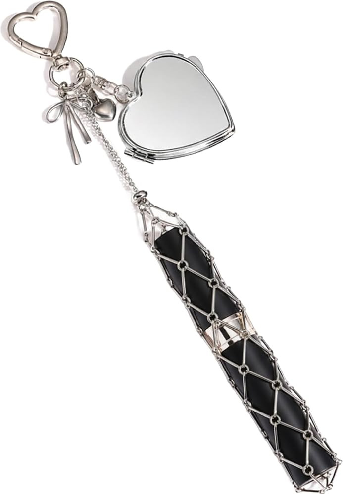 Lipstick Holder Keychain Lip Gloss Holder with Mirror 2‑in‑1 Lipstick Holders for Purse Bag Y... | Amazon (US)