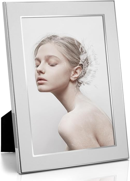 TWING 5x7 Picture Frame,Silver Metal Photo Frame with HD Real Glass,Metal Picture Frames for Tabl... | Amazon (US)