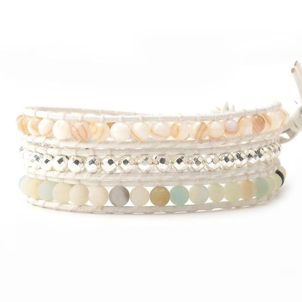 Amazonite with Silver Accent on White | Victoria Emerson