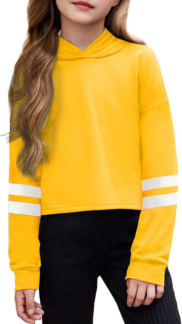 Arshiner Girls Crop Tops Tie-Dye Hoodies Kids Long Sleeve Pullover Sweatshirts | Amazon (US)