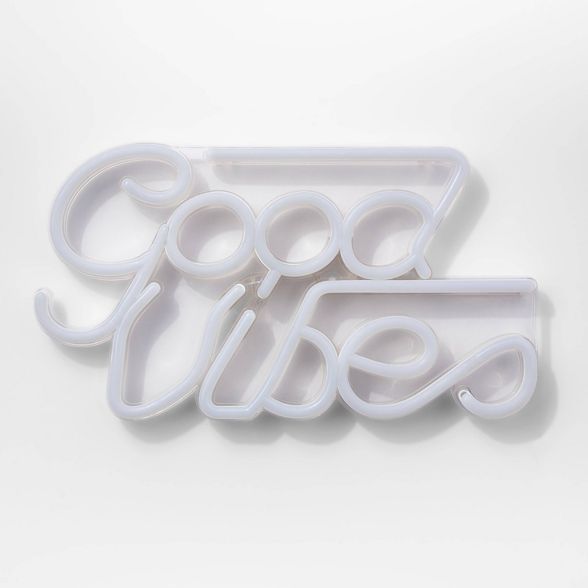 Good Vibes LED Neon Wall Sign White - Room Essentials™ | Target