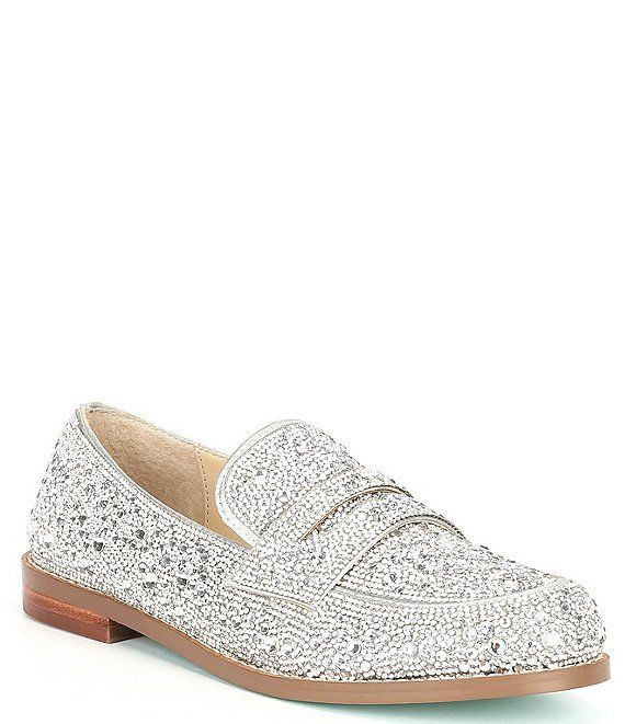 Blue by Betsey Johnson Aron Rhinestone Penny Loafers | Dillard's