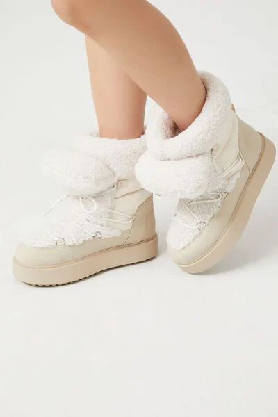 Faux Shearling-Trim & Suede Booties | Forever 21 | Forever 21 (US)