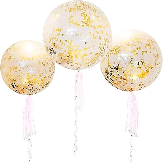 36 Inch Jumbo Confetti Balloons, Giant Latex Balloon with Gold Confetti (Premium Helium Quality) ... | Amazon (US)