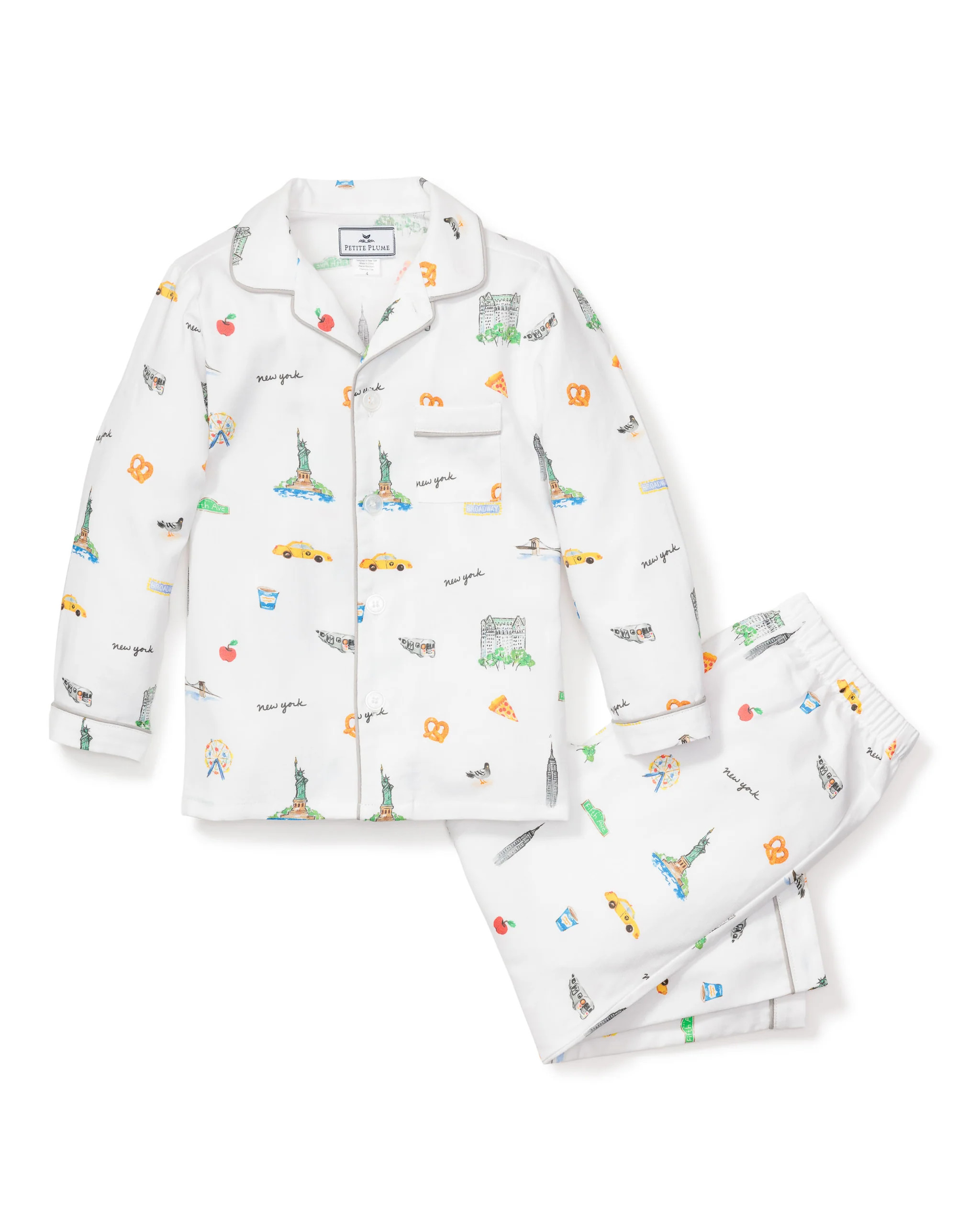 Kid's Twill Pajama Set in New York! New York! | Petite Plume