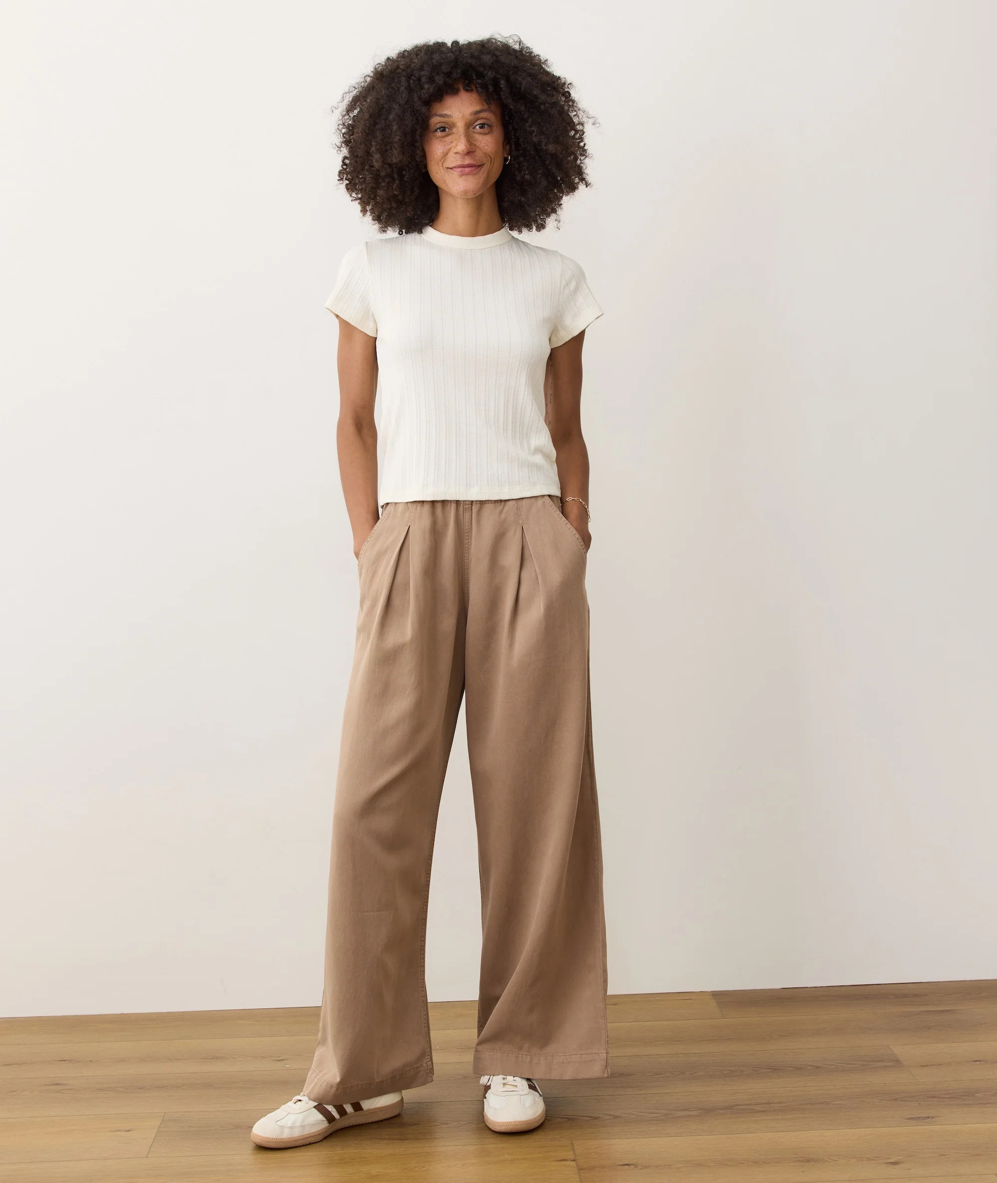 Allison Pleated Wide Leg Denim Trouser | Marine Layer