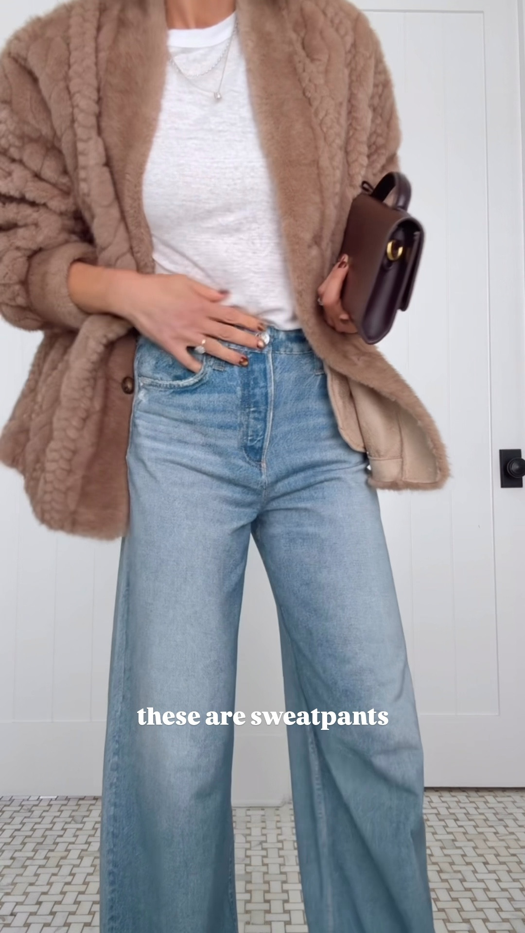 The jeans that are sweatpants - so comfy but look just like jeans. Fit tts 