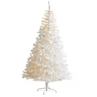 7 ft. Pre-Lit White Artificial Christmas Tree with 350 Clear LED Lights | The Home Depot
