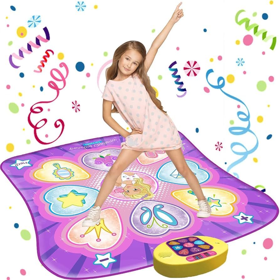 SUNLIN Dance Mat Toys for Girls Ages 3-10 | Dance Pad with LED Lights, Adjustable Volume, 9 Built... | Amazon (US)