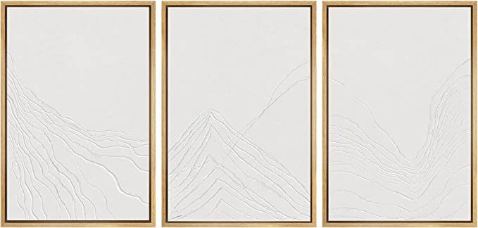 SIGNWIN Framed Canvas Print Wall Art Set Minimal White Mountain Range Landscape Nature Wilderness... | Amazon (US)