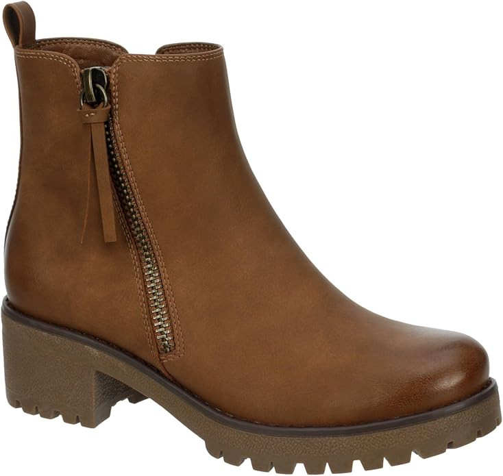 Judy - Women's Casual Chelsea Slip-On Lugged Ankle Boots | Amazon (US)