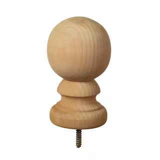 4 in. x 4 in. Pressure-Treated Unfinished Pine Ball Top Finial | The Home Depot