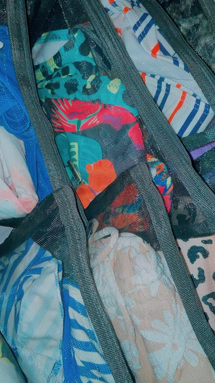 Black mesh bags to organize swimsuits. Why didn’t I do this sooner!

Swimsuit // organization // bags // swim // summer // pool