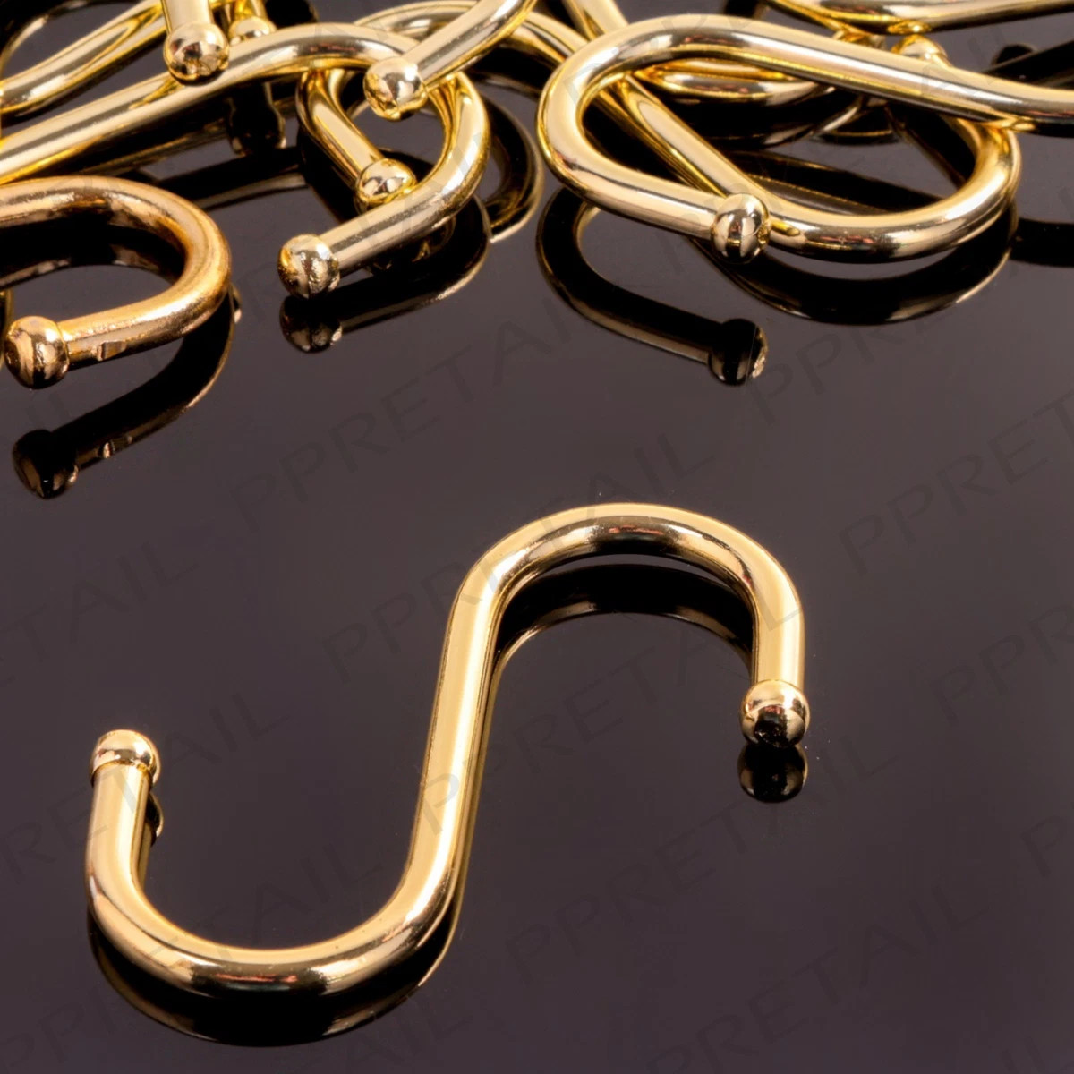 PACK OF 20 BALL END BRASS S HOOKS 75mm/3" Medium Kitchen/Clothes Hanging Peg | eBay UK