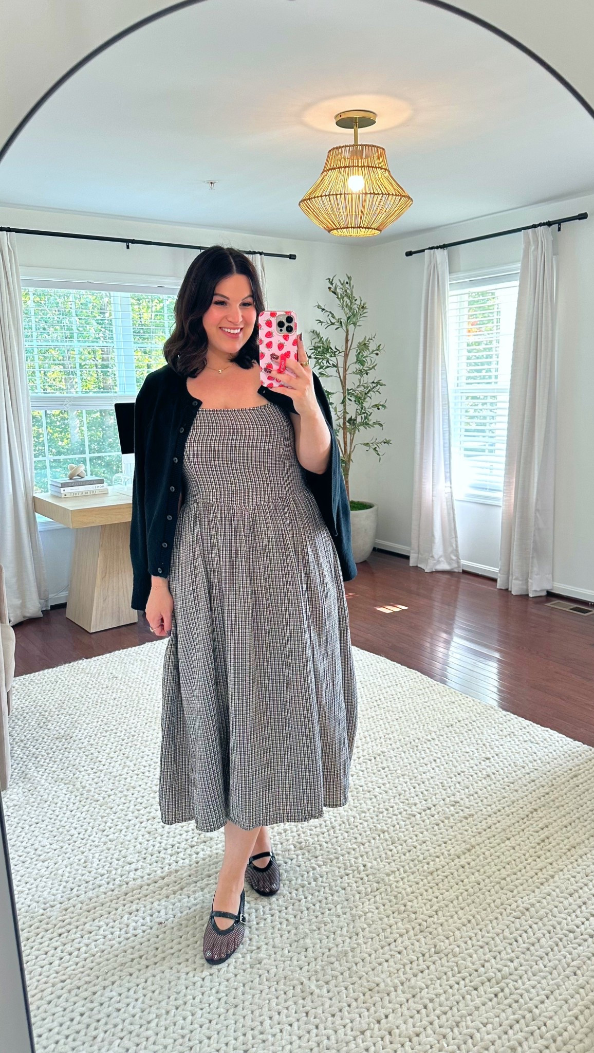 Midsize fall outfit idea that I wore to book club! 

Dress - size large 
Flats - 9.5 
Cardigan - size large 
Lip color - 90s Babe


#LTKSaleAlert #LTKTall #LTKMidsize