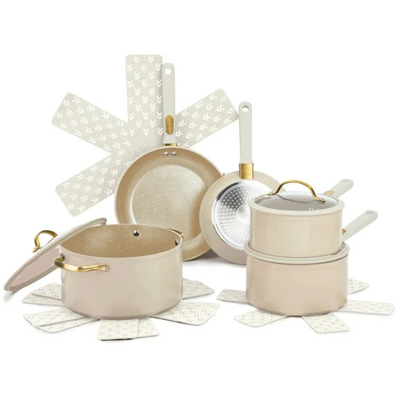 Thyme & Table 12-Piece Ceramic Non-Stick Granite Collection Cookware Set, Non-Toxic Pots and Pans... | Walmart (US)
