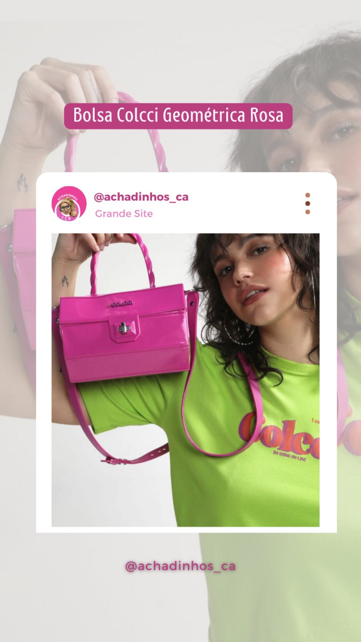 Que tal um acessório desse para assistir o filme da Barbie? 

A Bolsa Colcci Geométrica Rosa traz um toque de glamour com seu design sofisticado. 

Perfeita para qualquer ocasião! 

Quer saber mais? Clique no produto e arrase 💗

#LTKbeauty #LTKbrasil #LTKstyletip