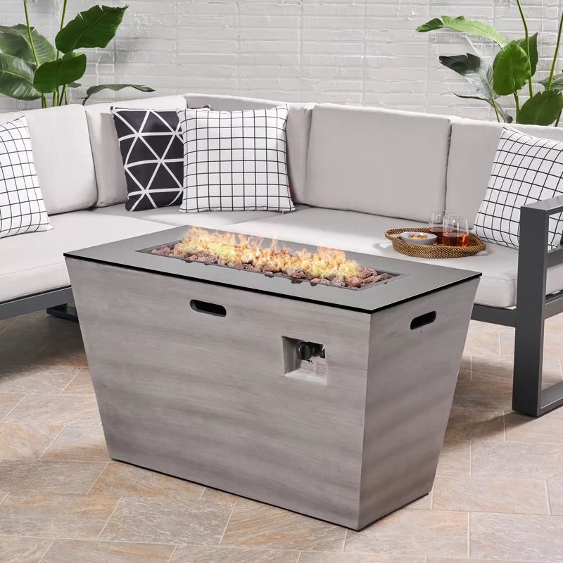 Horatious 24'' H x 40.1'' W Concrete Propane Outdoor Fire Pit Table | Wayfair North America