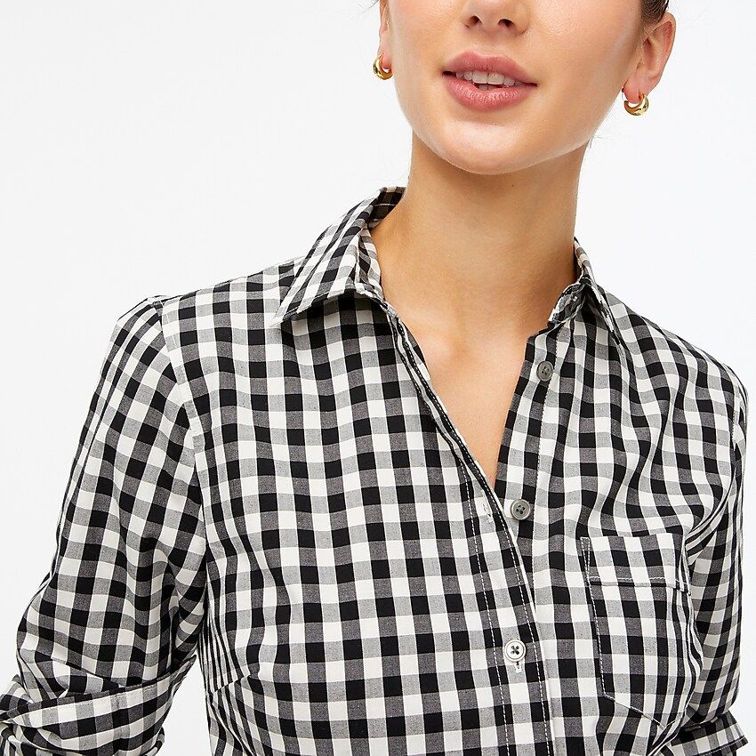 Gingham cotton poplin shirt in signature fit | J.Crew Factory